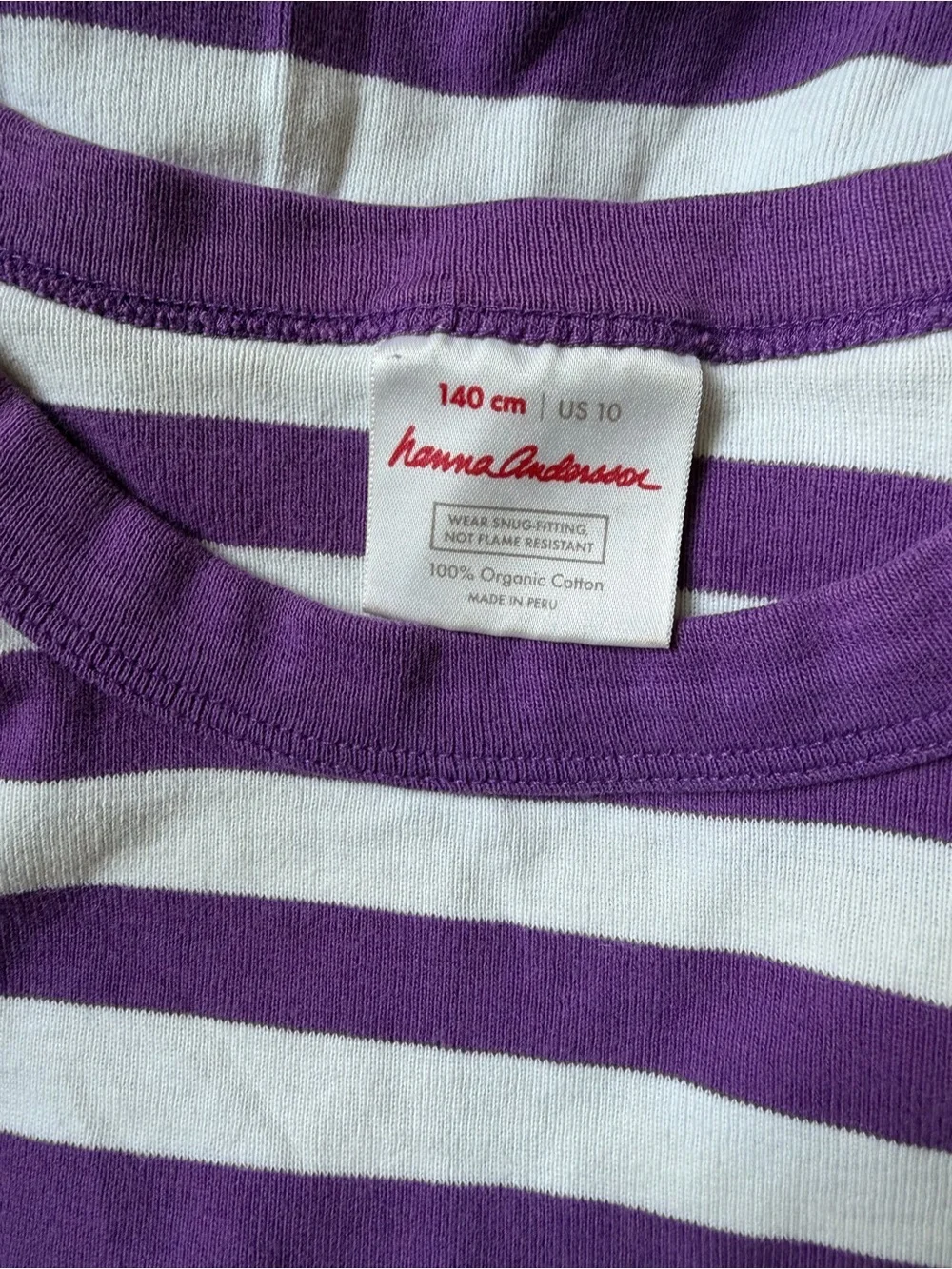 Hanna Andersson Purple and White Striped Long-Sleeve pajamas